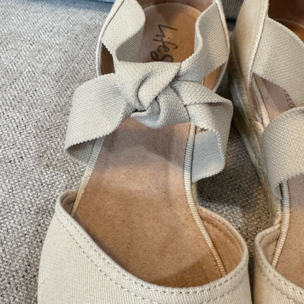 Life Stride Velocity Kascade Cream Espadrilles Wedge with Bow Detail sz 10 - Picture 6 of 15